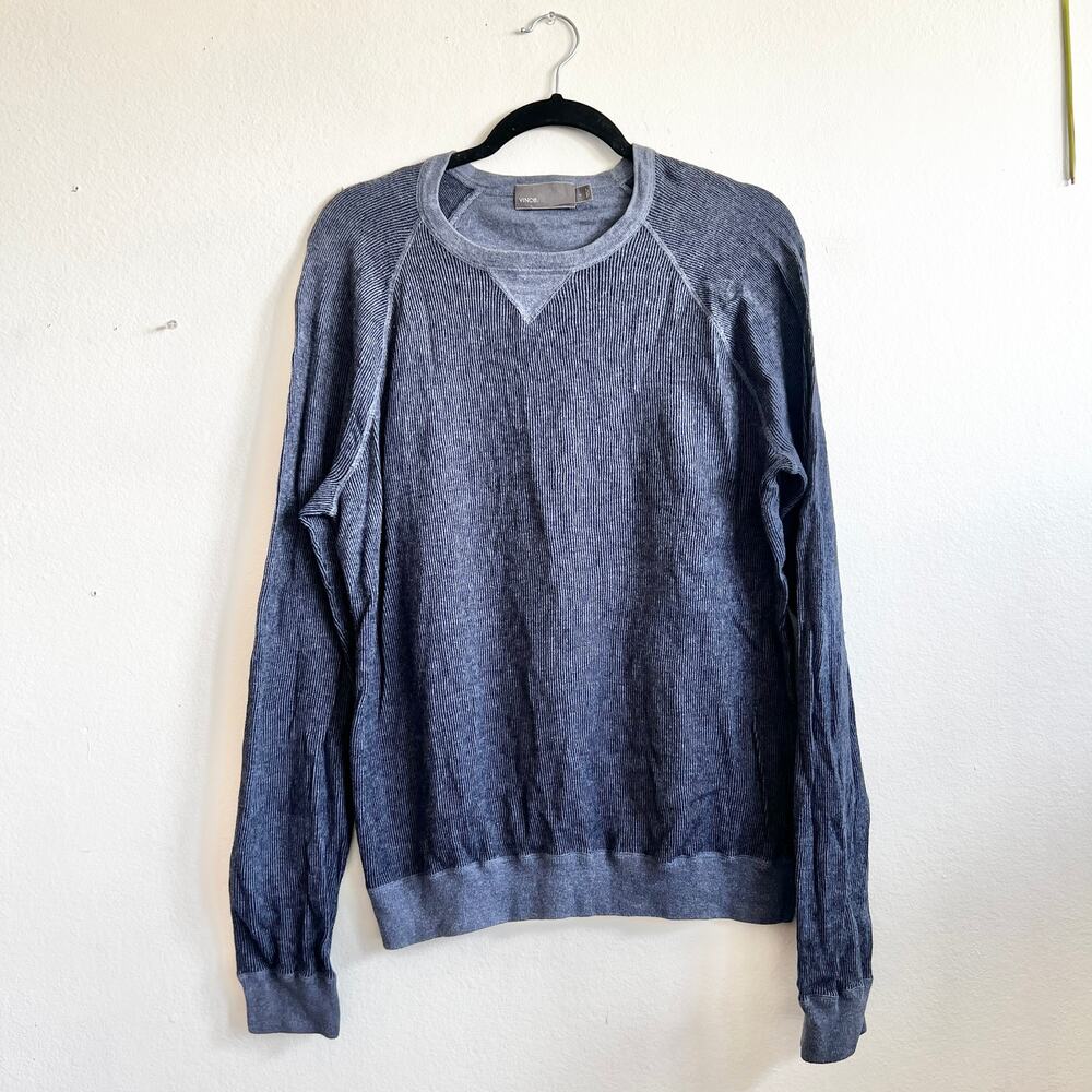 Vince Blue‎ Cashmere Blend Sweater Mens Pullover Knit Minimalist Luxury Large